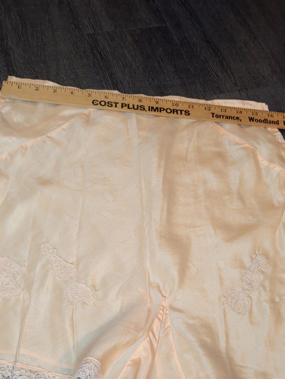 Antique 1920s 30s Tap Pants Peach French Knickers Side Button Art Deco - Picture 12 of 16